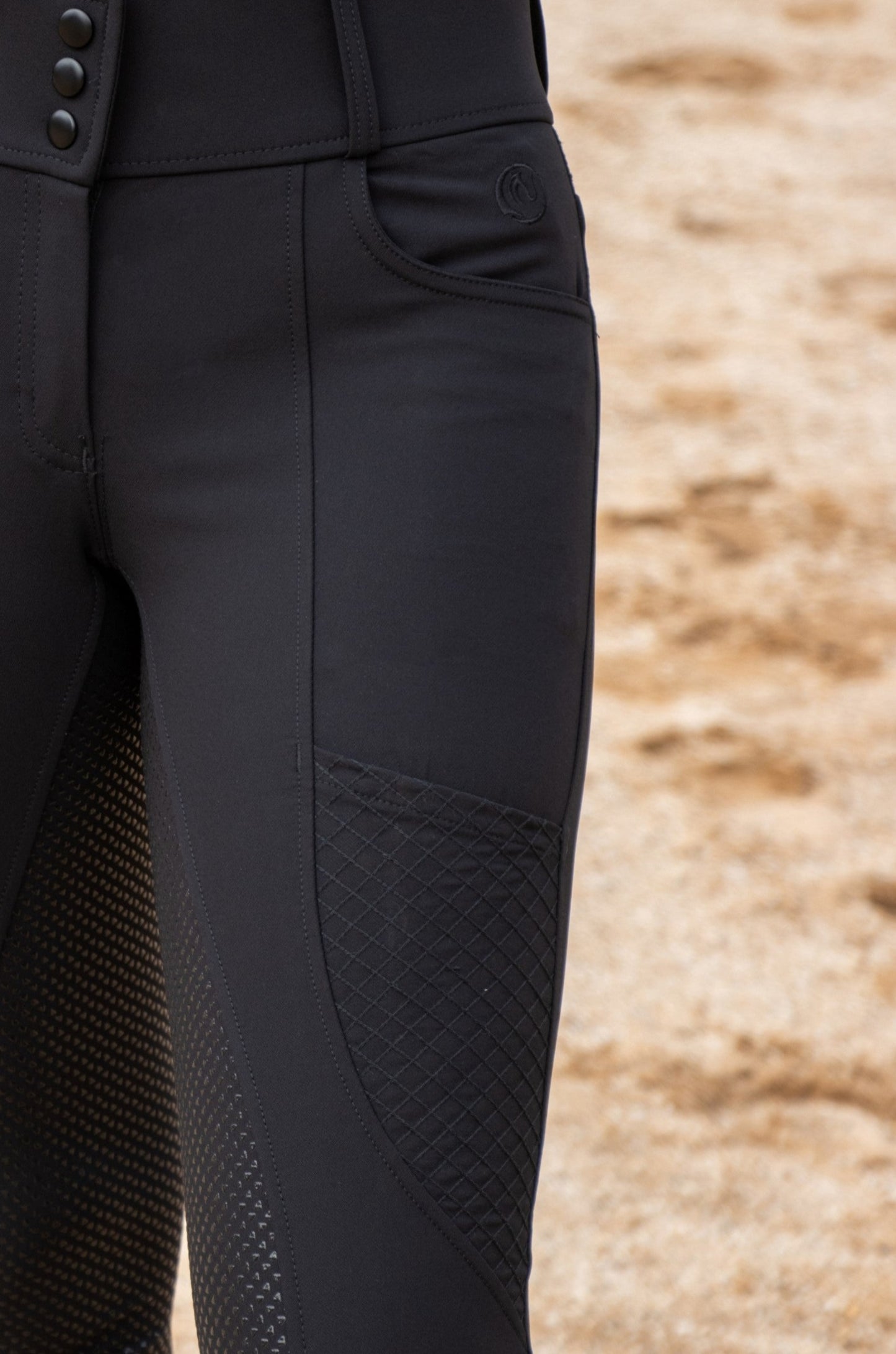 Amber Quilt Trim Breeches - Black NEW STYLE