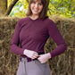 Darby Waffle Pocket Top - Aubergine NEW STYLE