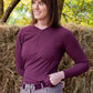 Darby Waffle Pocket Top - Aubergine NEW STYLE